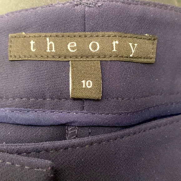 Theory Dark Blue Trousers Size 10 - Picture 3 of 4